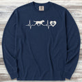 Labrador Retriever Heartbeat Long Sleeve Tee - True Navy