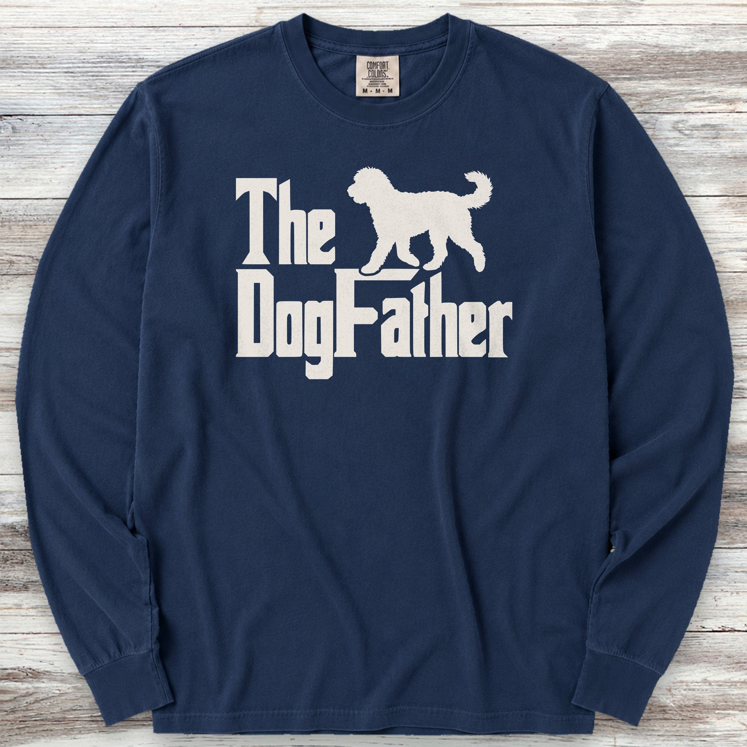 Doodle Dog Father Long Sleeve Tee - True Navy