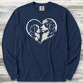 Bernedoodle Heart Bond Long Sleeve Tee - True Navy