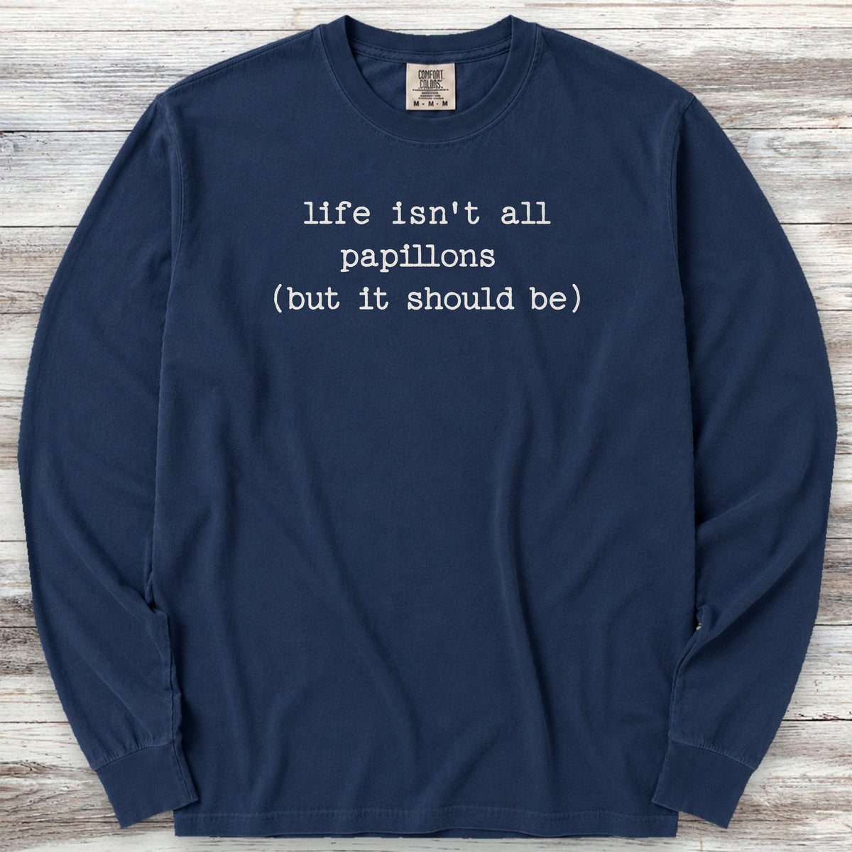 Papillon Life Long Sleeve Tee - True Navy