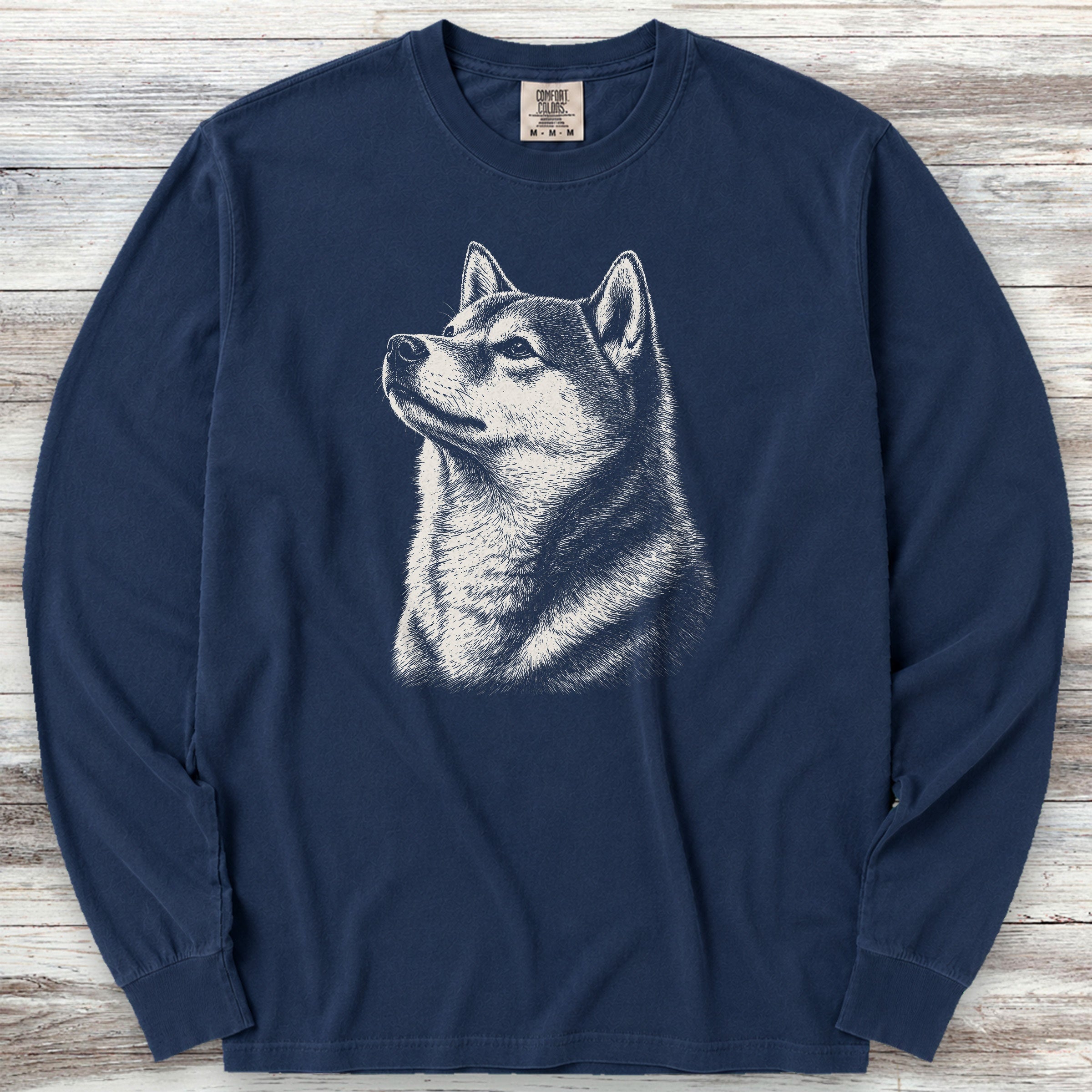 Shiba Inu Loyalty Long Sleeve Tee - True Navy