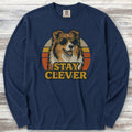 Shetland Sheepdog Clever Long Sleeve Tee - True Navy