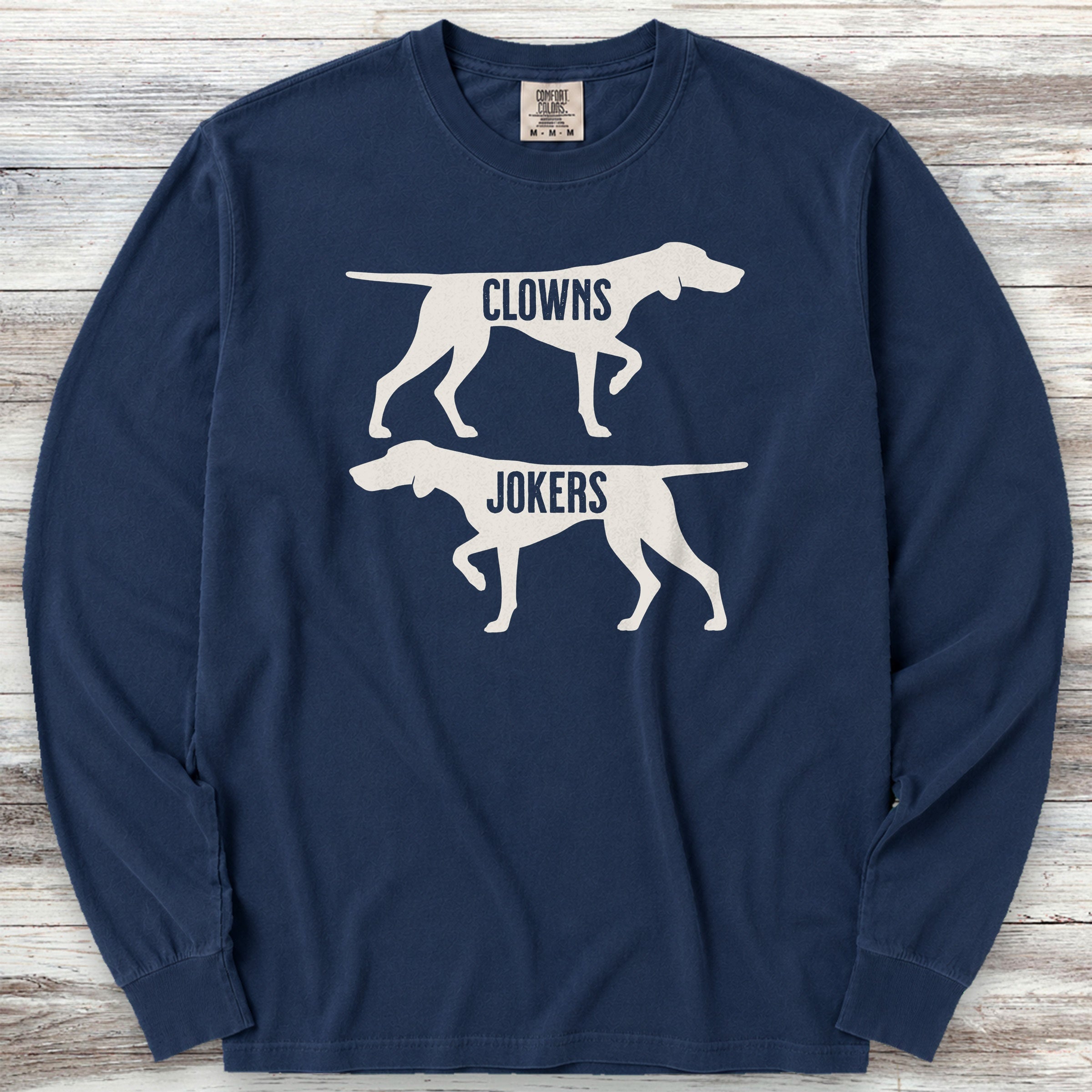 Clowns or Jokers Pointer Long Sleeve Tee - True Navy