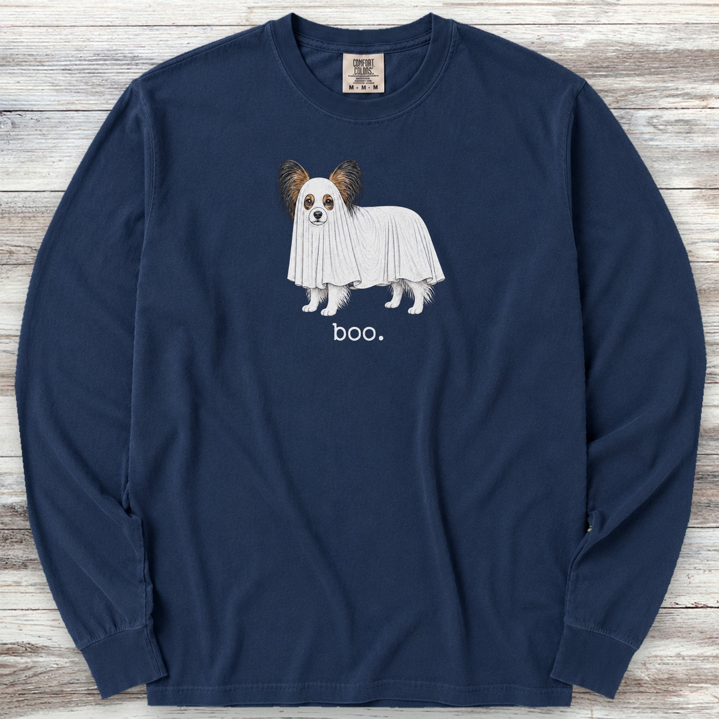 Papillon Boo Long Sleeve Tee - True Navy