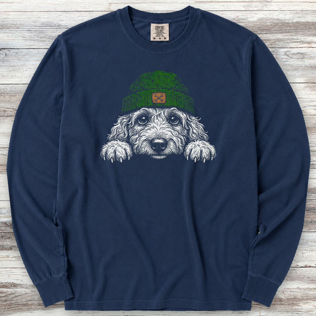 Doodle Peek-A-Doo Long Sleeve Tee - True Navy