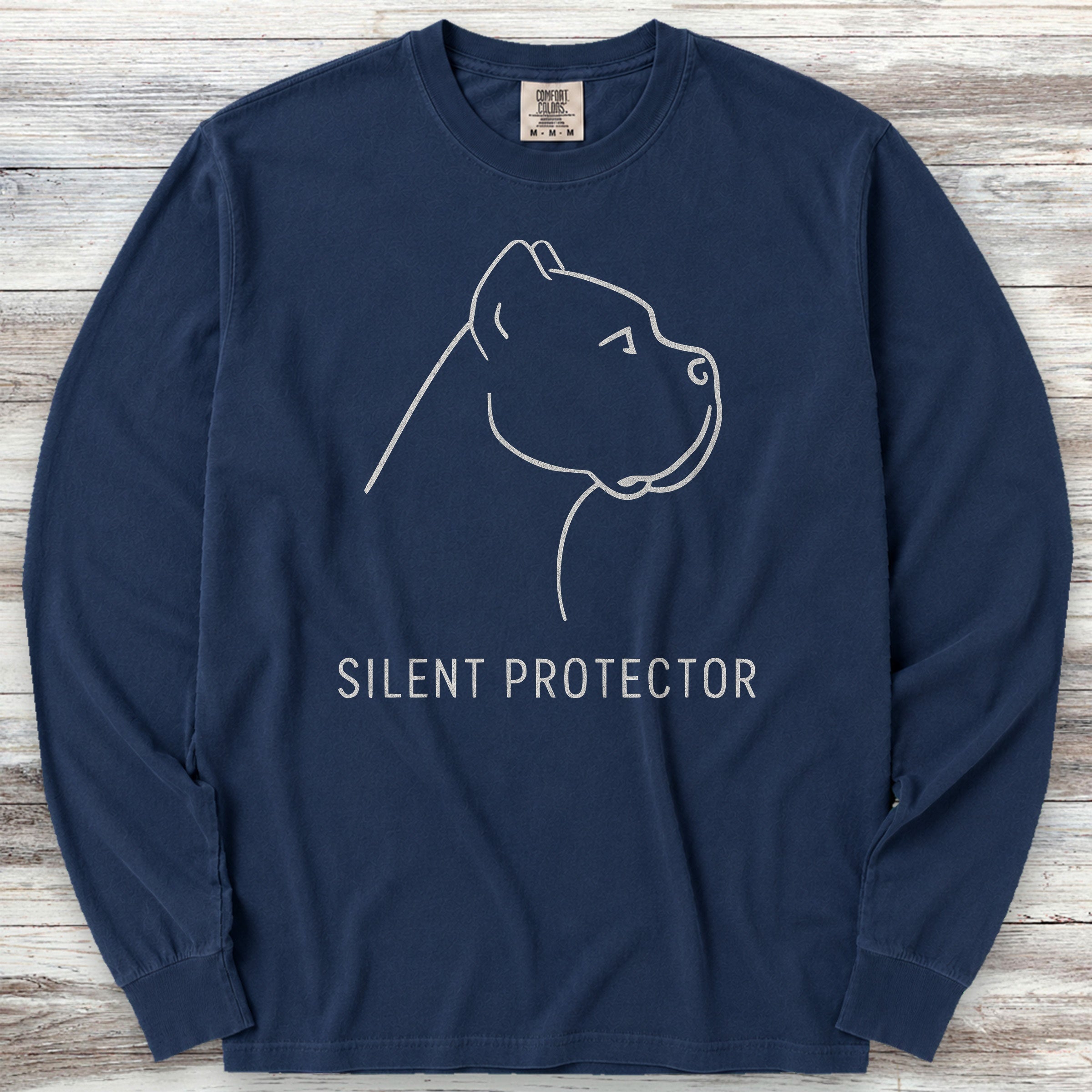 Cane Corso Silent Protector Long Sleeve Tee - True Navy