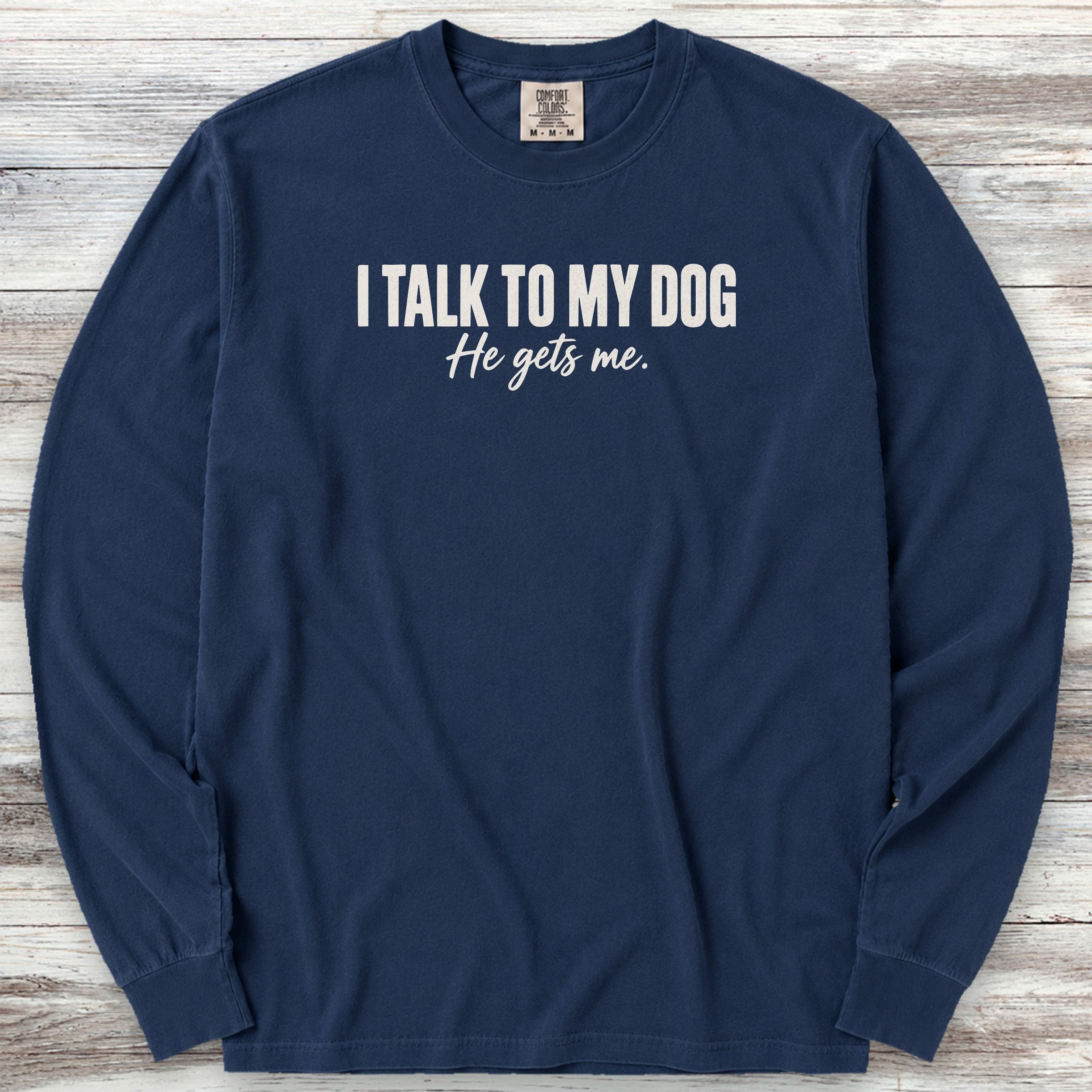 He Gets Me Long Sleeve Tee - True Navy