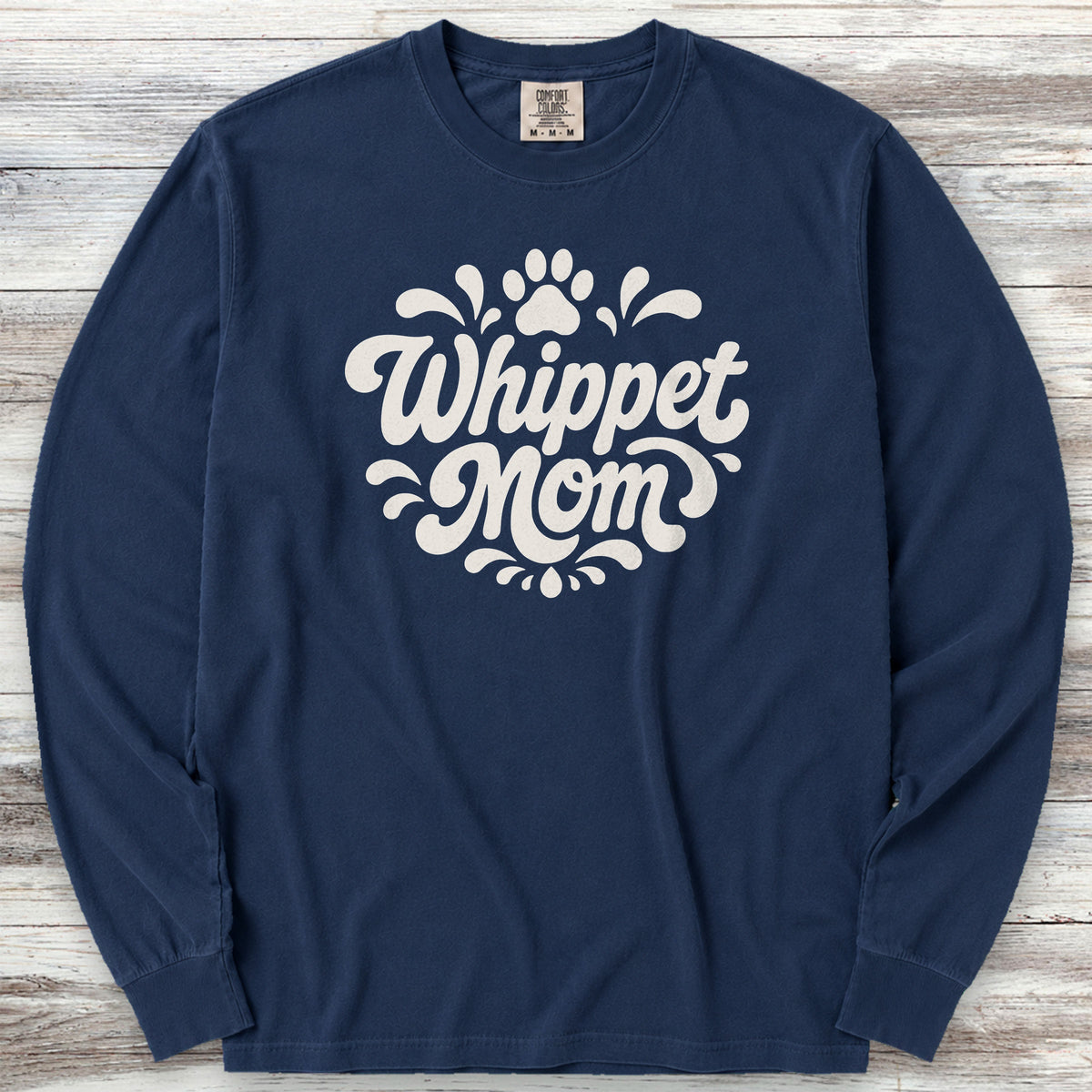 Whippet Groovy Mom Long Sleeve Tee - True Navy