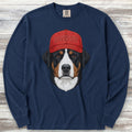 Swiss Mountain Dog Swissy Hat Long Sleeve Tee - True Navy