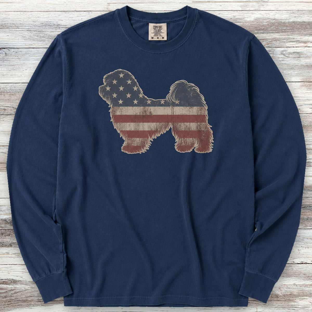 Havanese Vintage USA Long Sleeve Tee - True Navy
