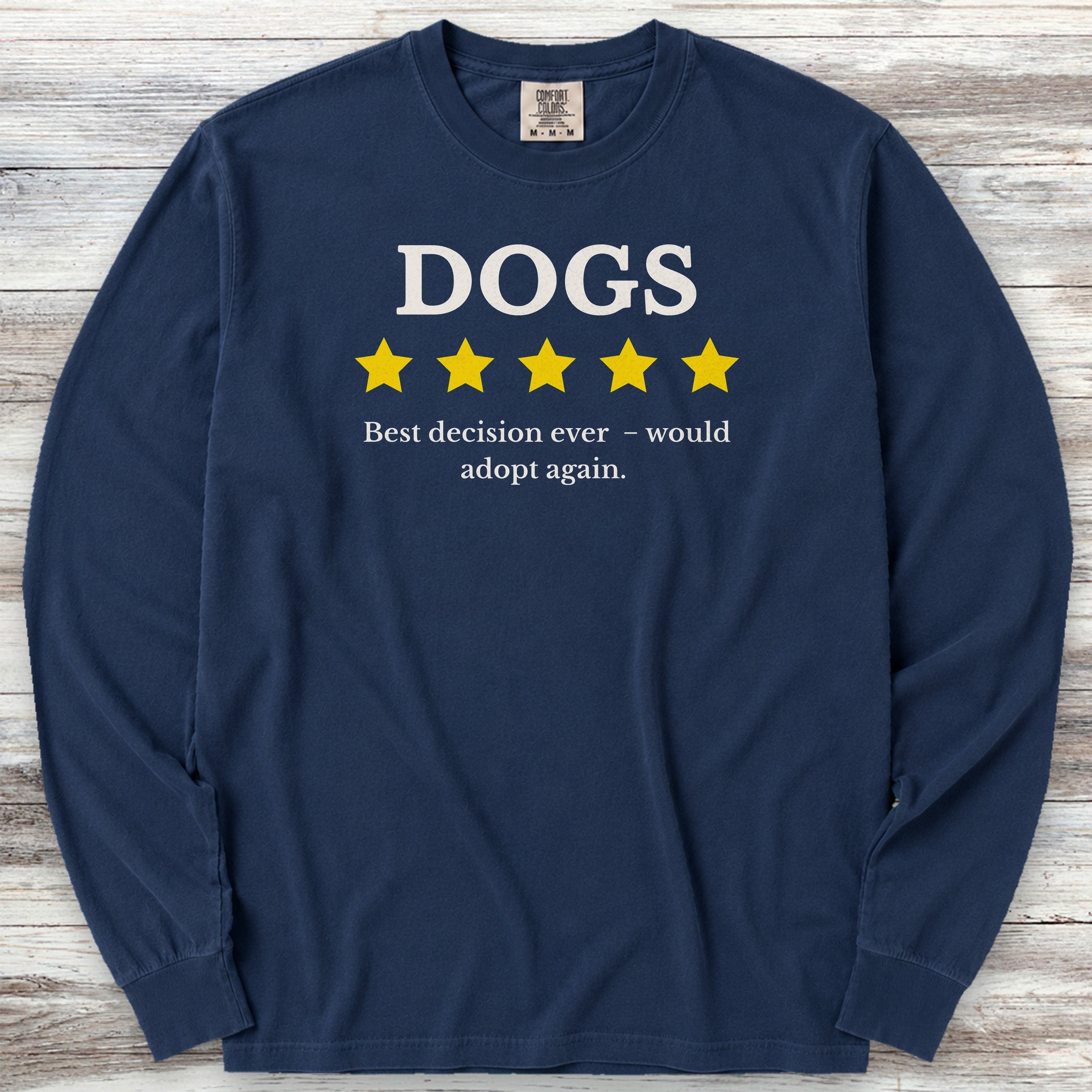 Dogs Review Long Sleeve Tee - True Navy