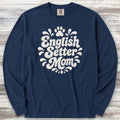 English Setter Groovy Mom Long Sleeve Tee - True Navy