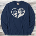 Australian Shepherd Heart Bond Long Sleeve Tee - True Navy