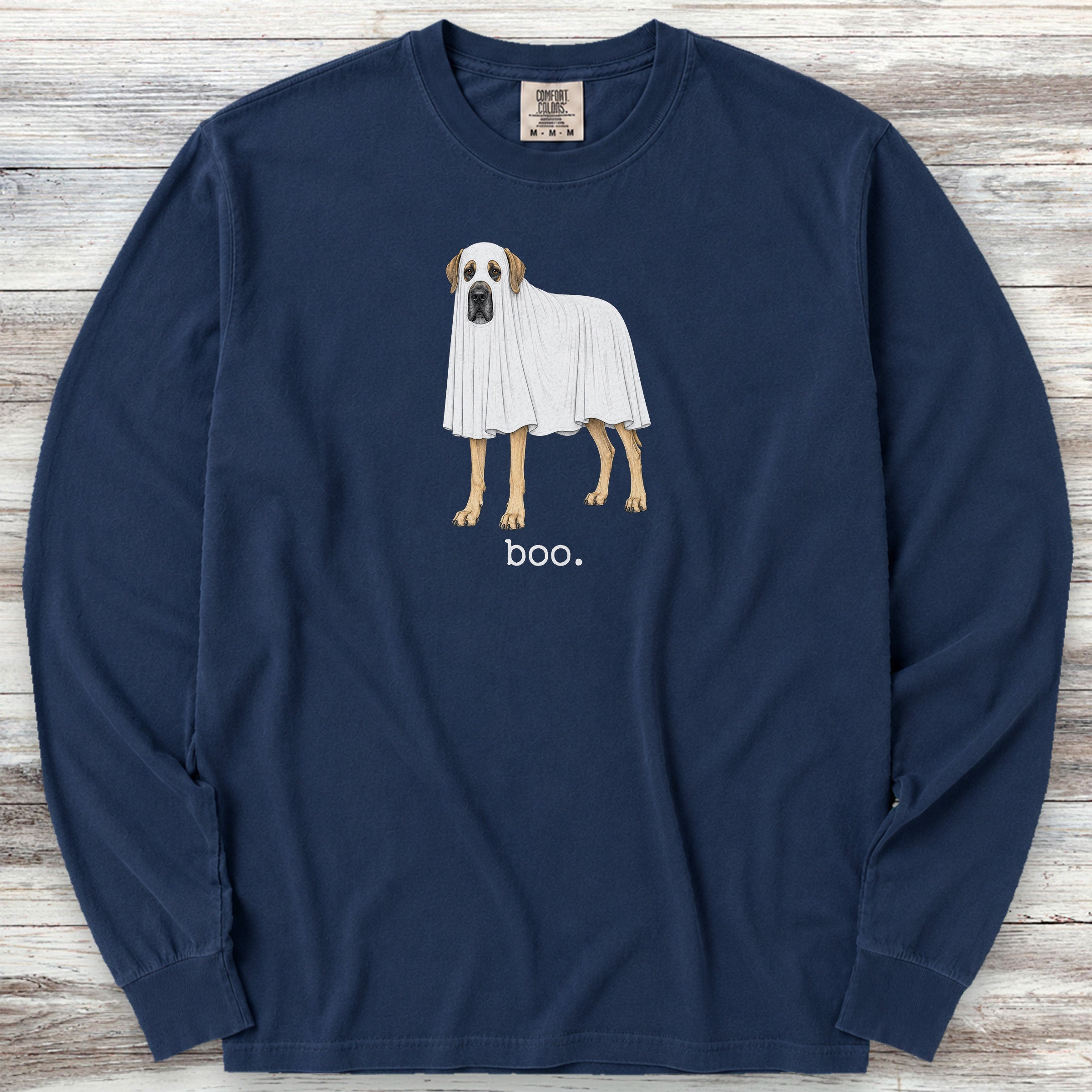 Great Dane Boo Long Sleeve Tee - True Navy