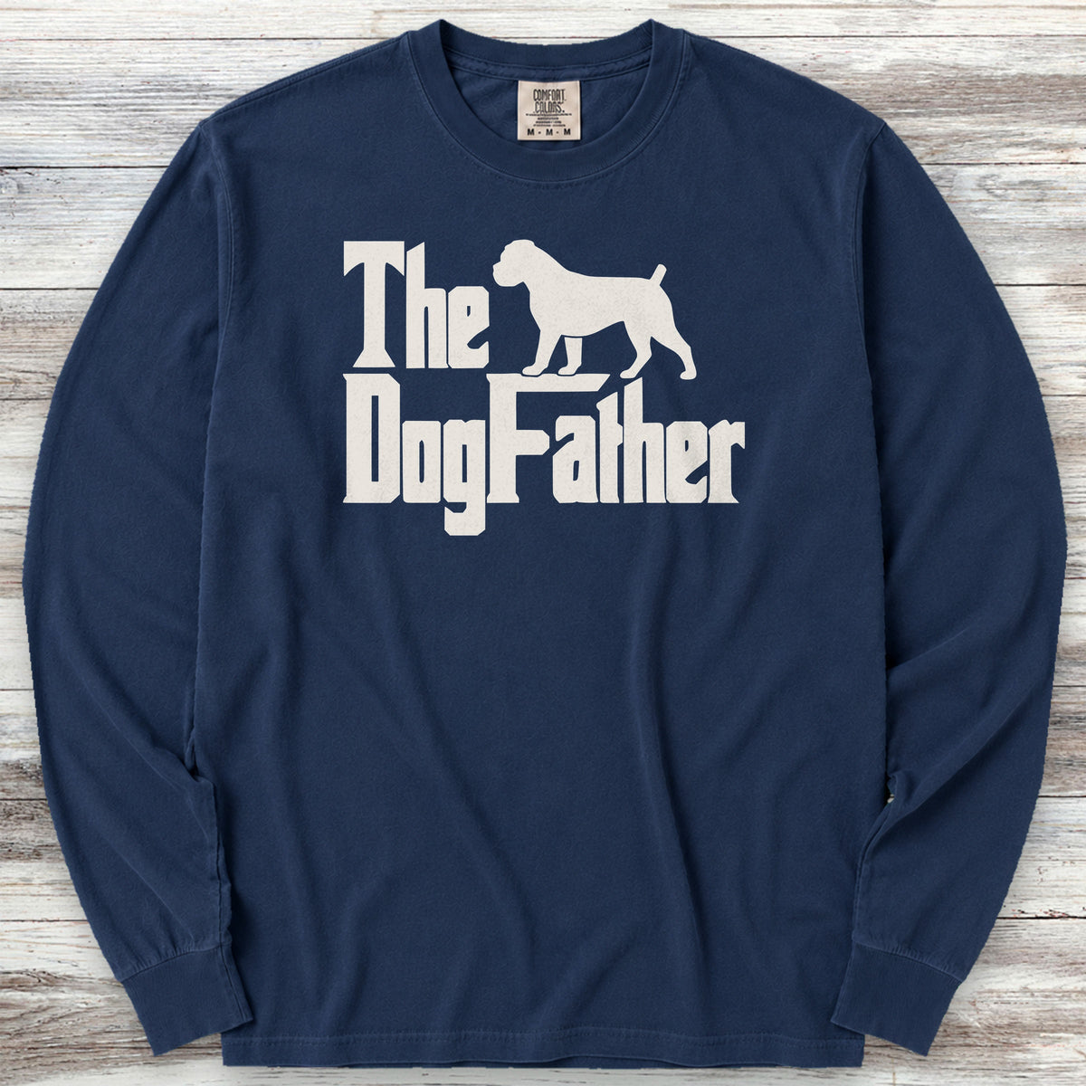 Boxer Dog Father Long Sleeve Tee - True Navy
