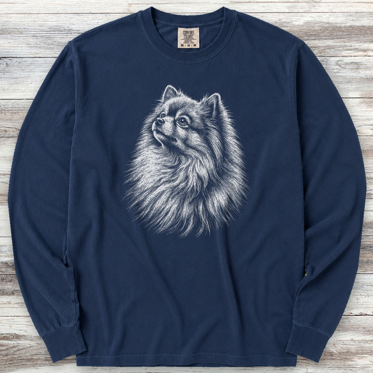 Pomeranian Loyalty Long Sleeve Tee - True Navy