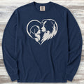 Border Collie Heart Bond Long Sleeve Tee - True Navy