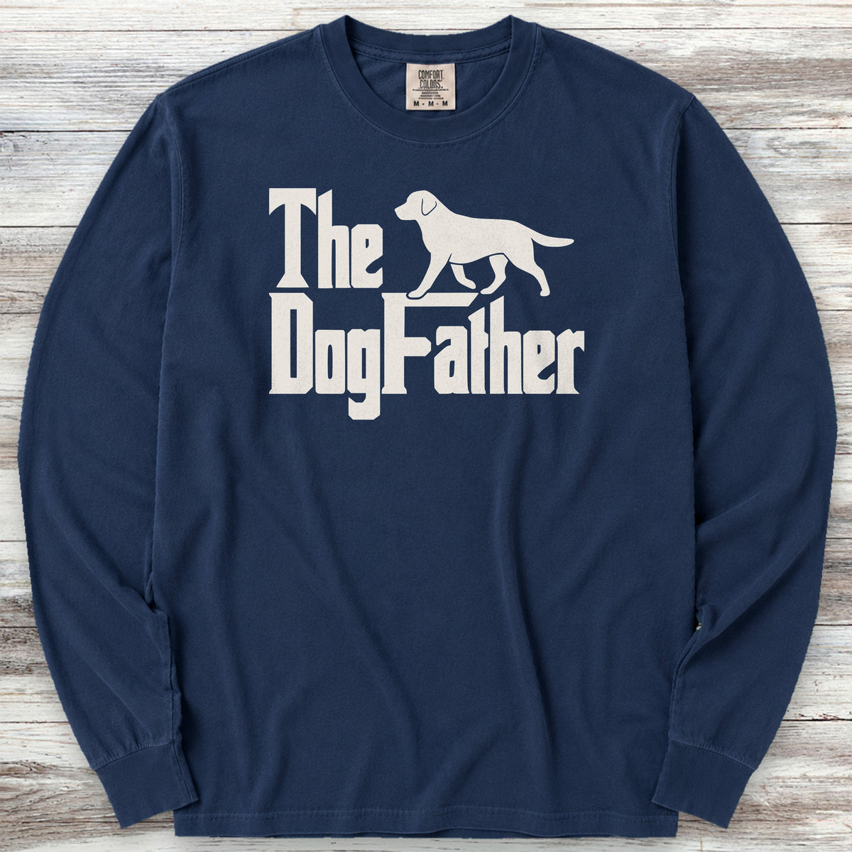 Labrador Retriever Dog Father Long Sleeve Tee - True Navy