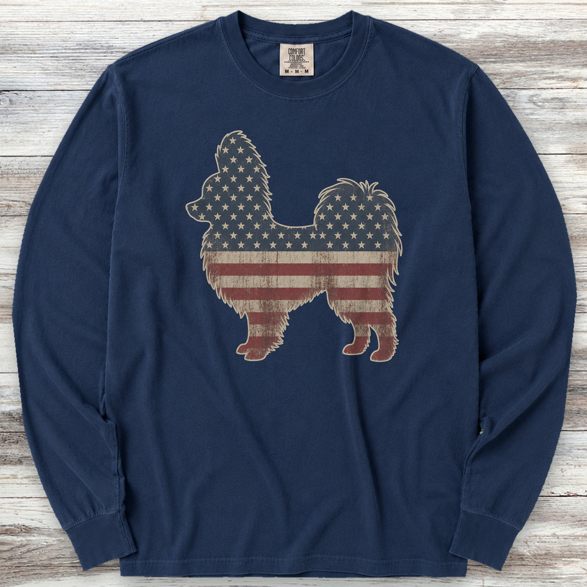 Papillon Vintage USA Long Sleeve Tee - True Navy