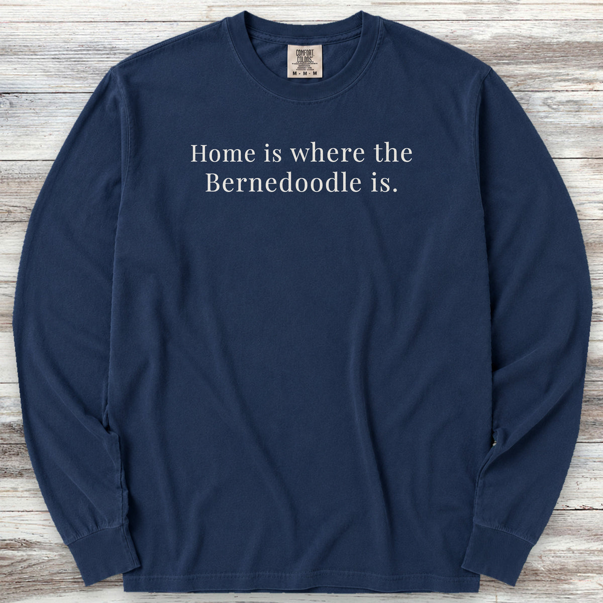 Bernedoodle Home Long Sleeve Tee - True Navy