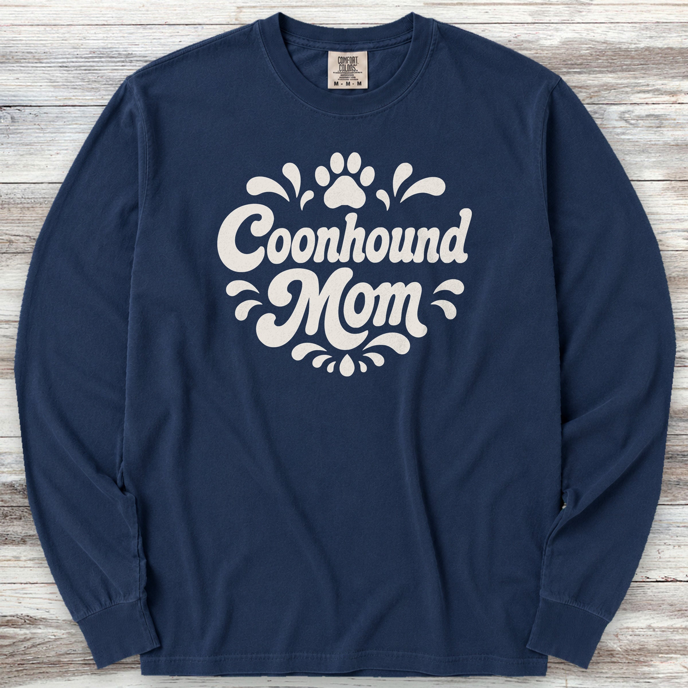 Coonhound Groovy Mom Long Sleeve Tee - True Navy