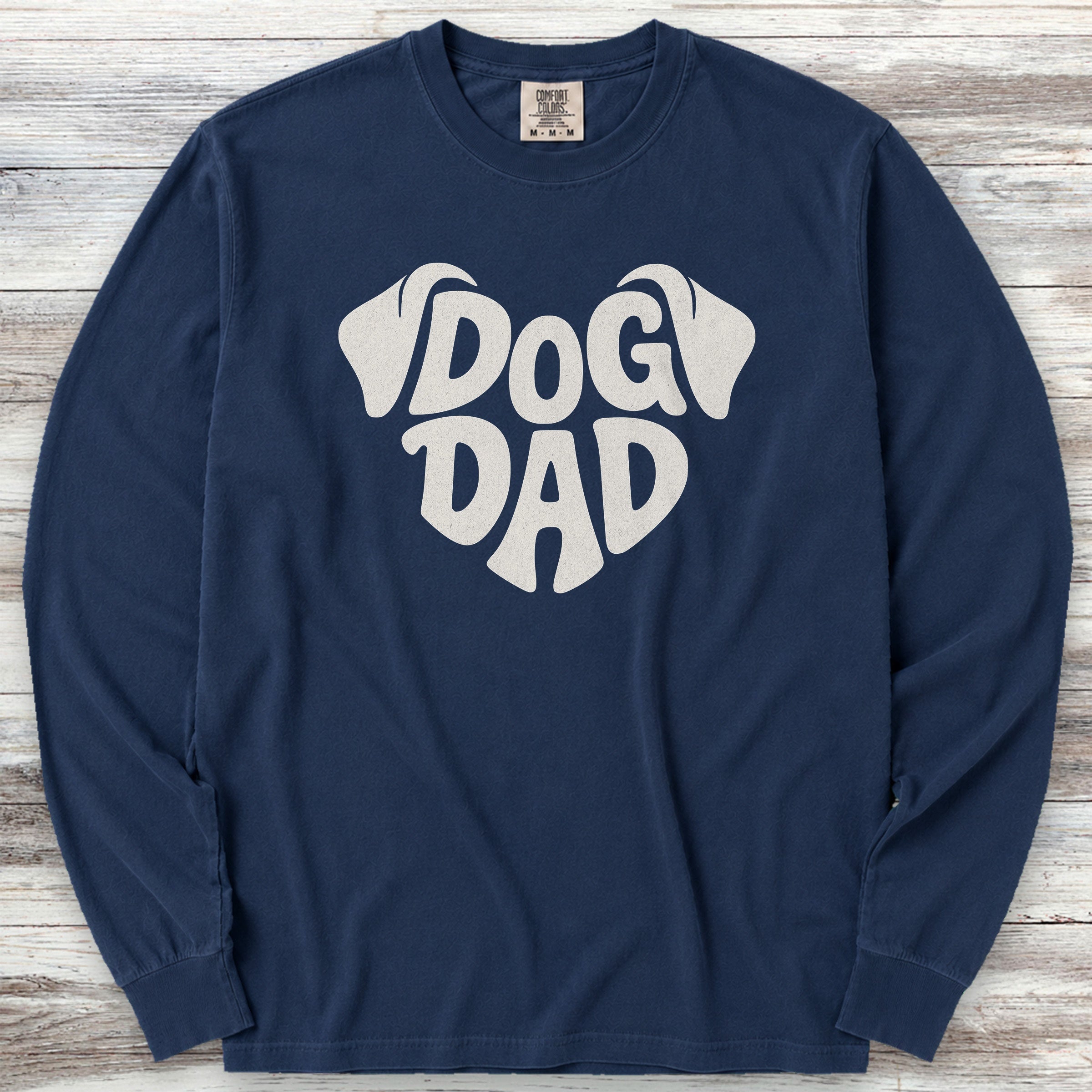 Dog Dad Ears Long Sleeve Tee - True Navy