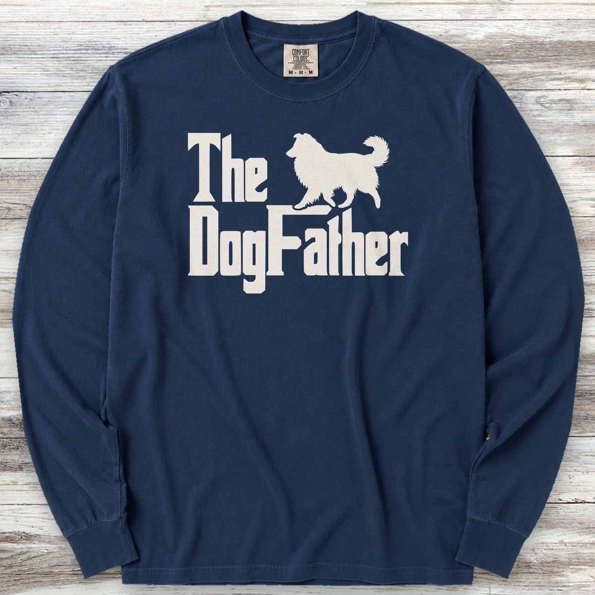 Shetland Sheepdog Dog Father Long Sleeve Tee - True Navy