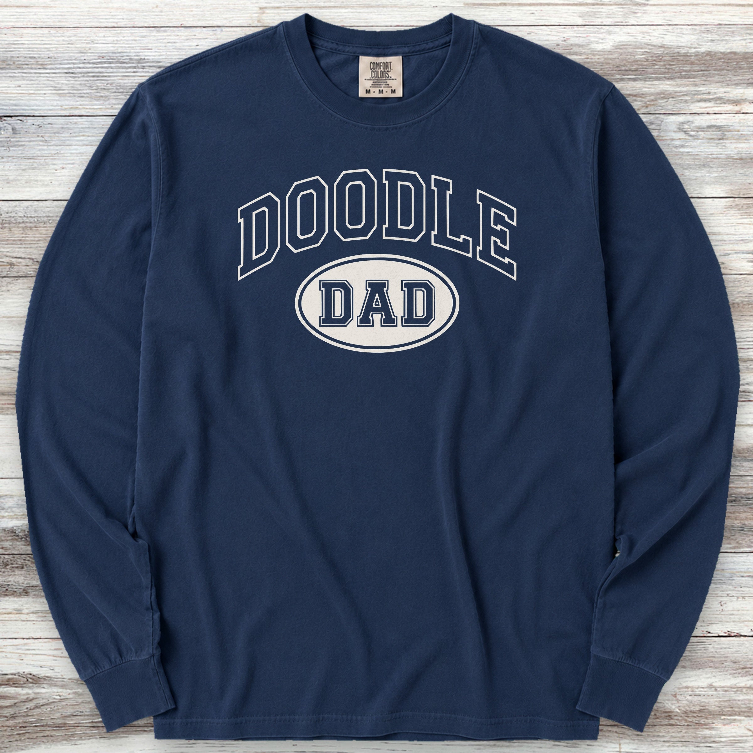 Doodle Dad Long Sleeve Tee - True Navy