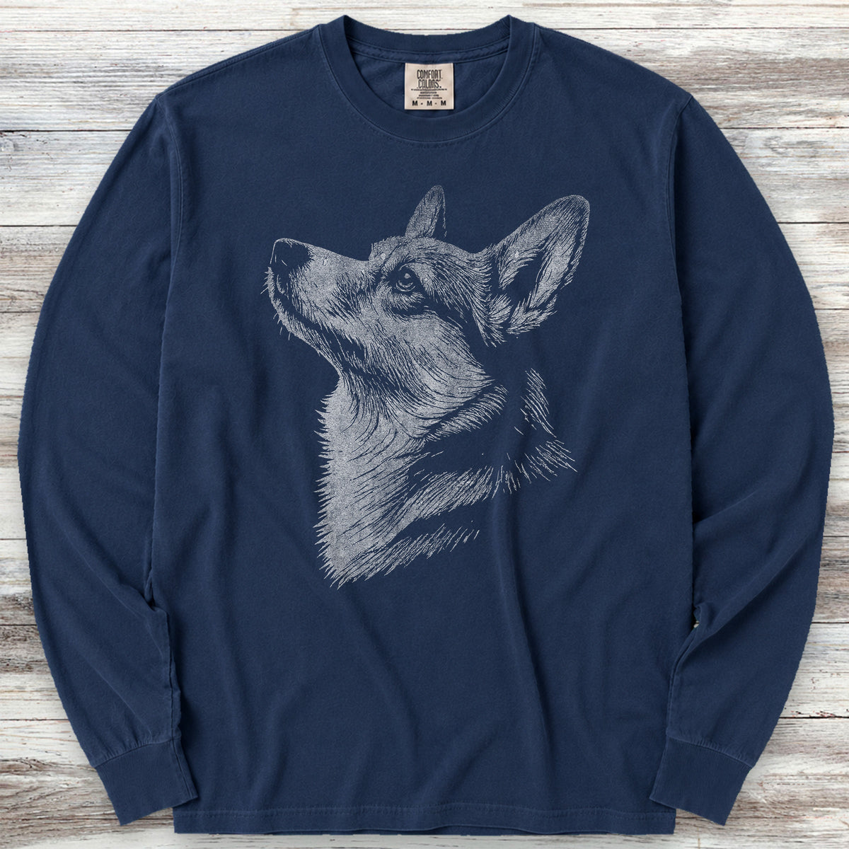 Corgi Loyalty Long Sleeve Tee - True Navy