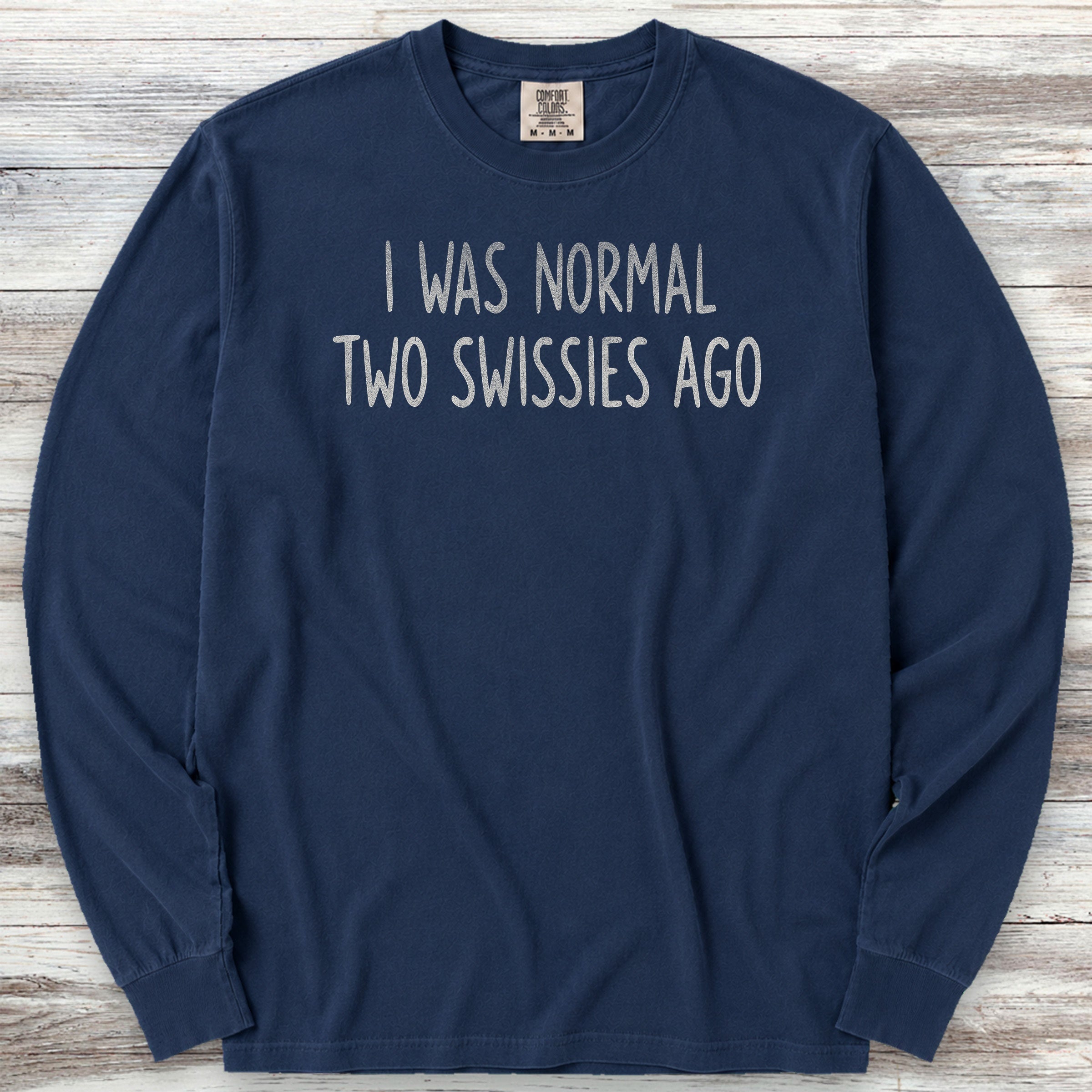 Swiss Mountain Dog Normal Long Sleeve Tee - True Navy