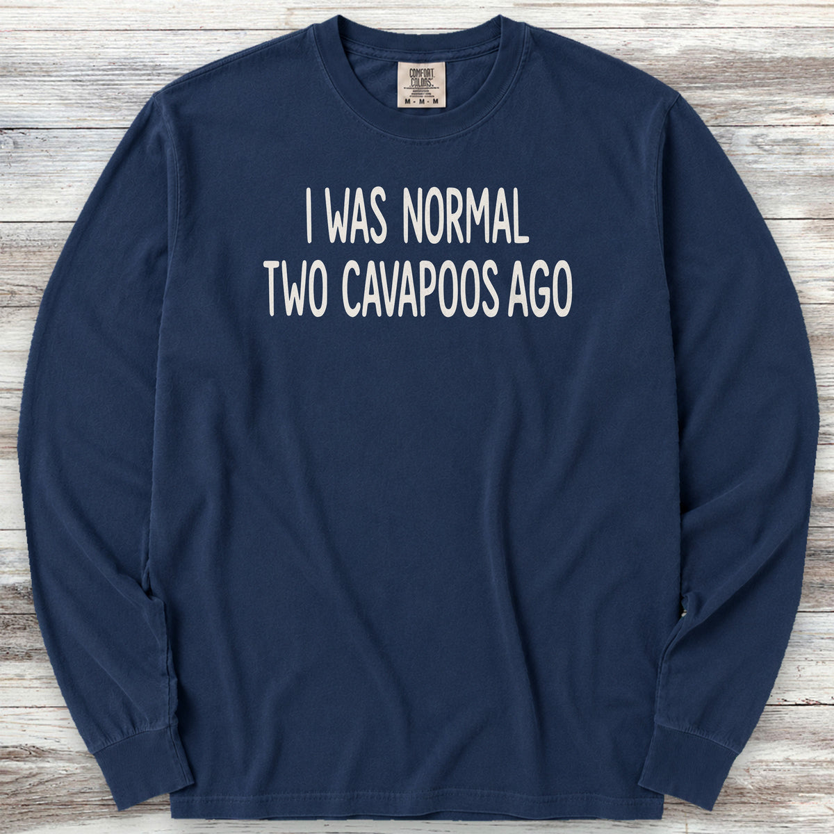 Cavapoo Normal Long Sleeve Tee - True Navy