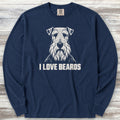 Airedale I Love Beards Long Sleeve Tee - True Navy