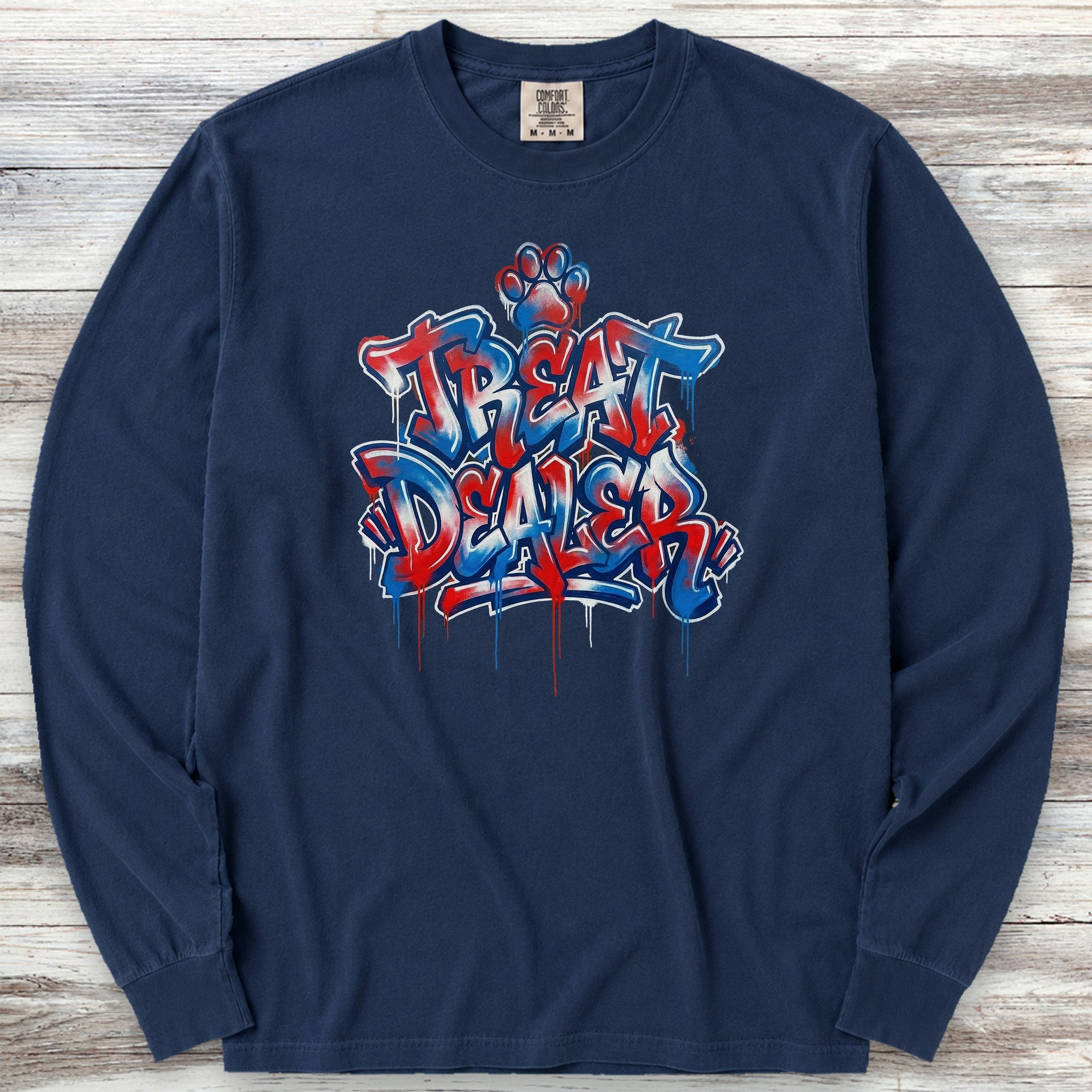Treat Dealer American Grafitti Long Sleeve Tee - True Navy