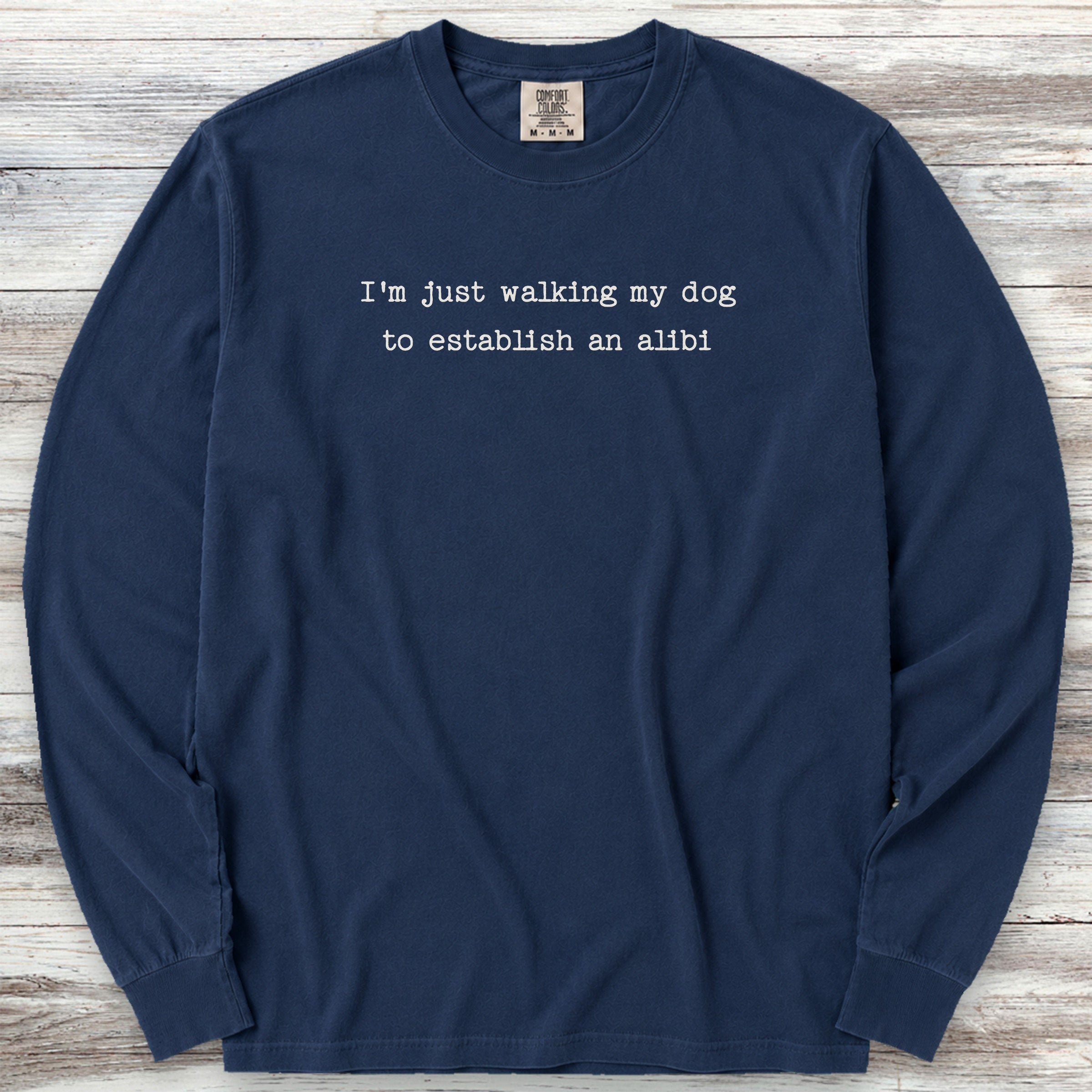 Alibi Dog Walk Long Sleeve Tee - True Navy
