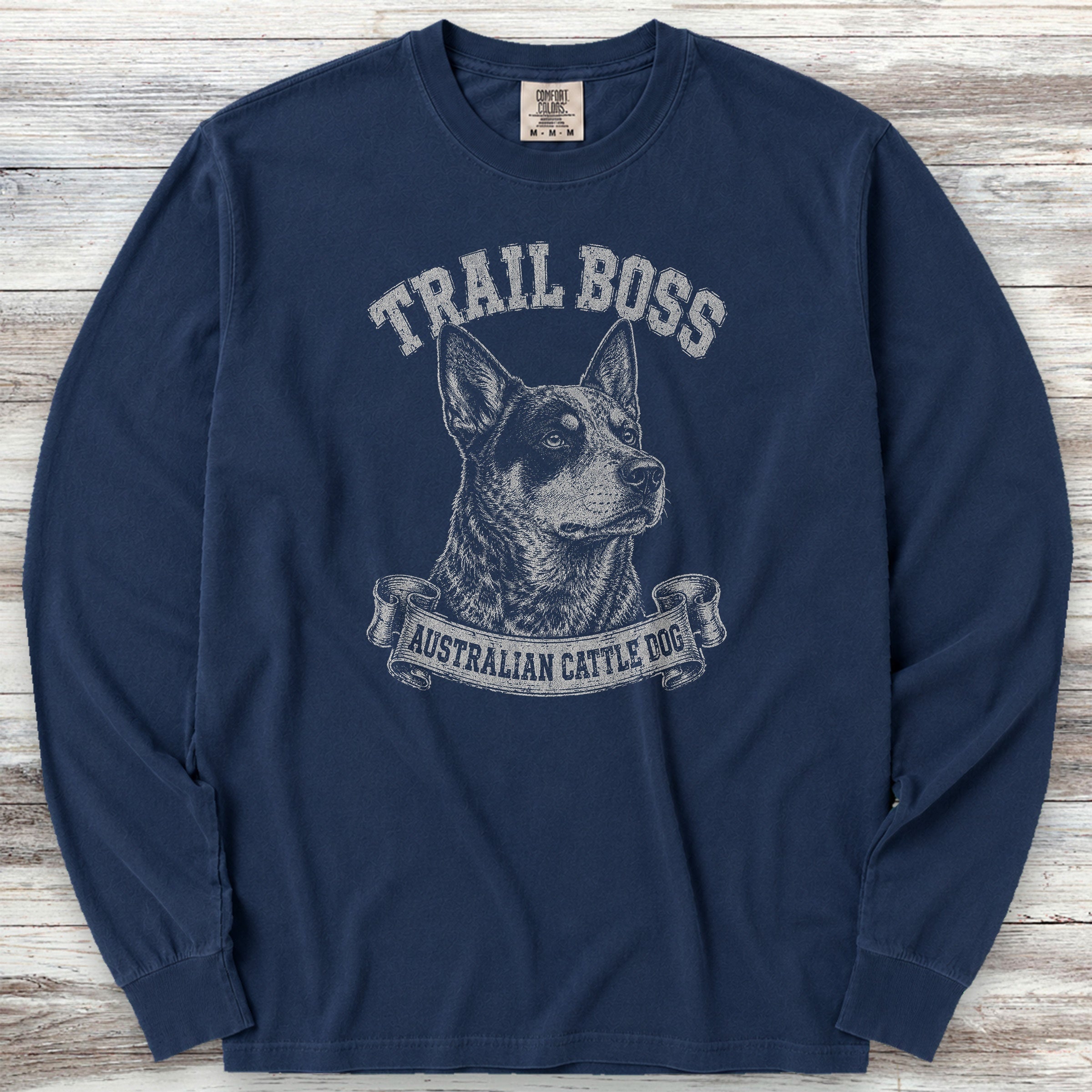 Australian Cattle Dog Trail Boss Long Sleeve Tee - True Navy
