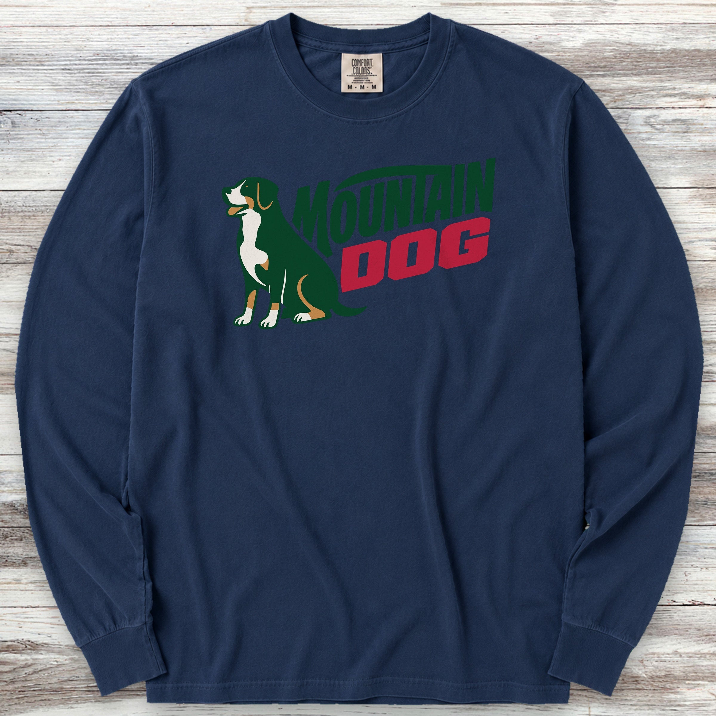 Swiss Mountain Dog Long Sleeve Tee - True Navy