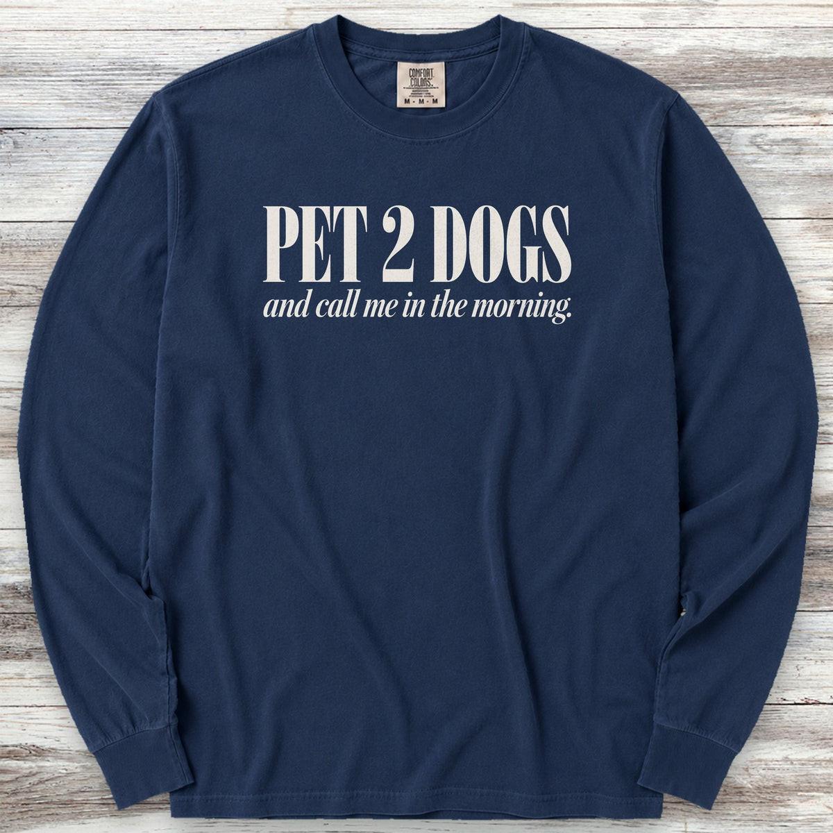 Pet 2 Dogs Long Sleeve Tee - True Navy