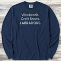 Labrador Retriever Brews Long Sleeve Tee - True Navy