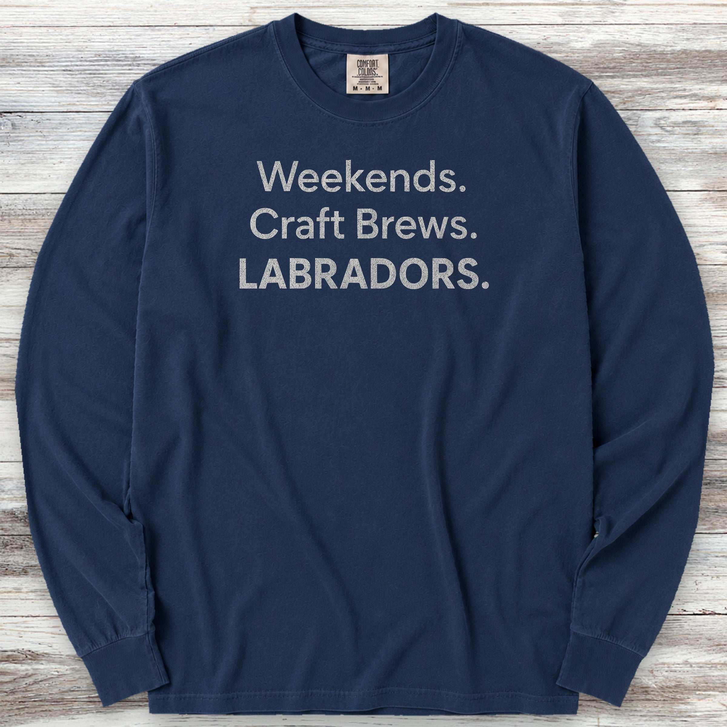 Labrador Retriever Brews Long Sleeve Tee - True Navy