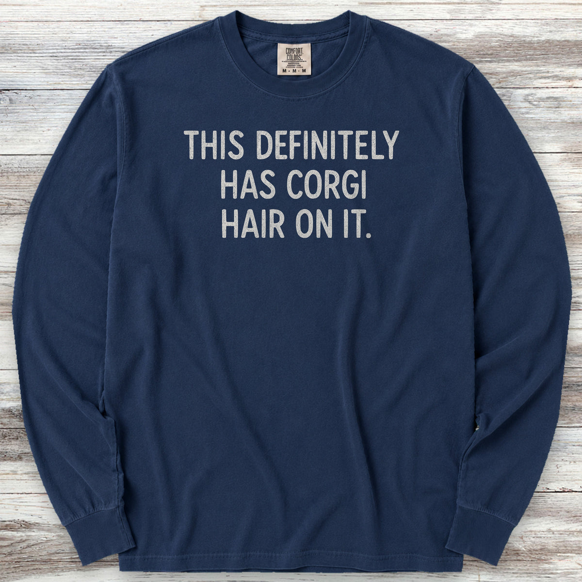 Corgi Hair Long Sleeve Tee - True Navy