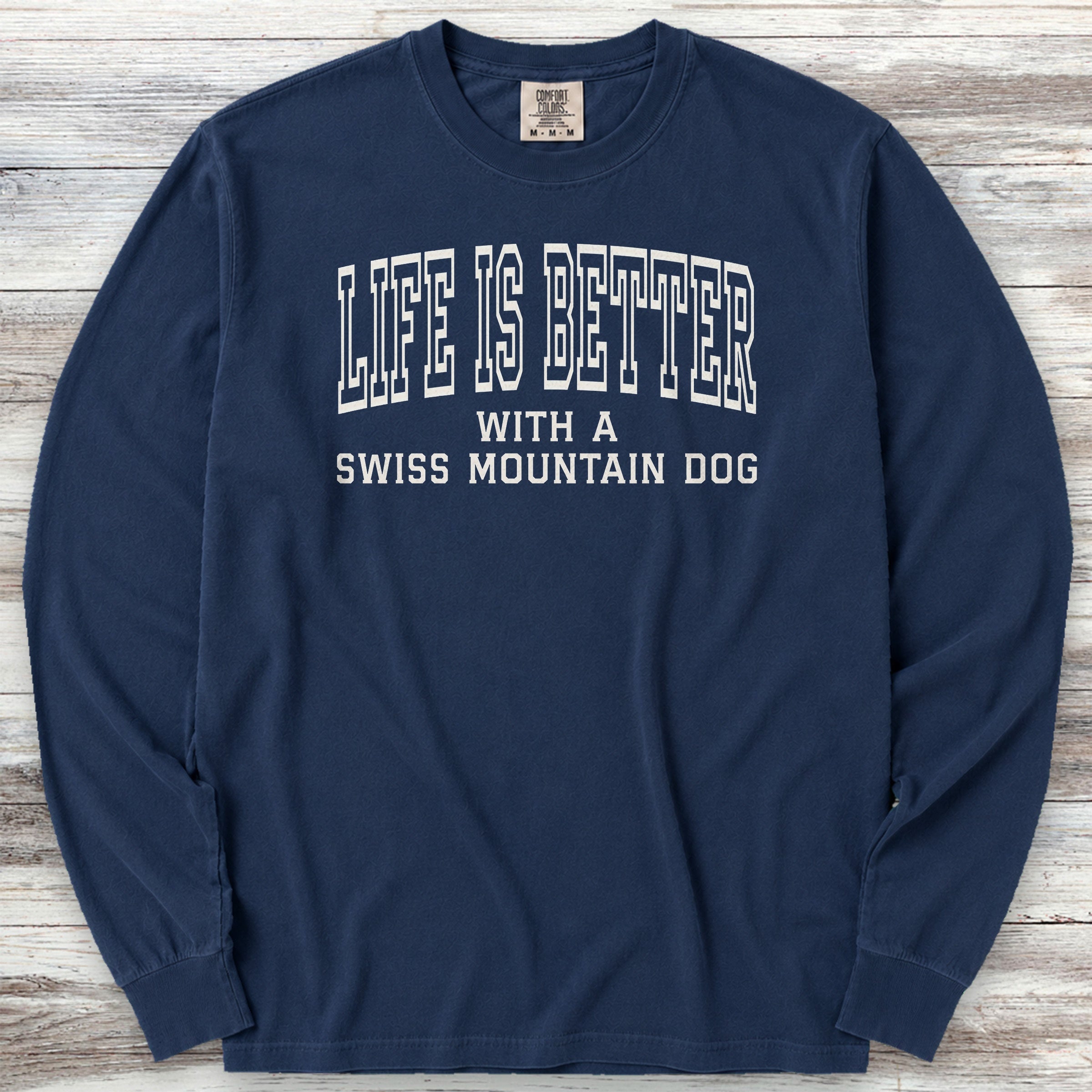 Swiss Mountain Dog Better Long Sleeve Tee - True Navy