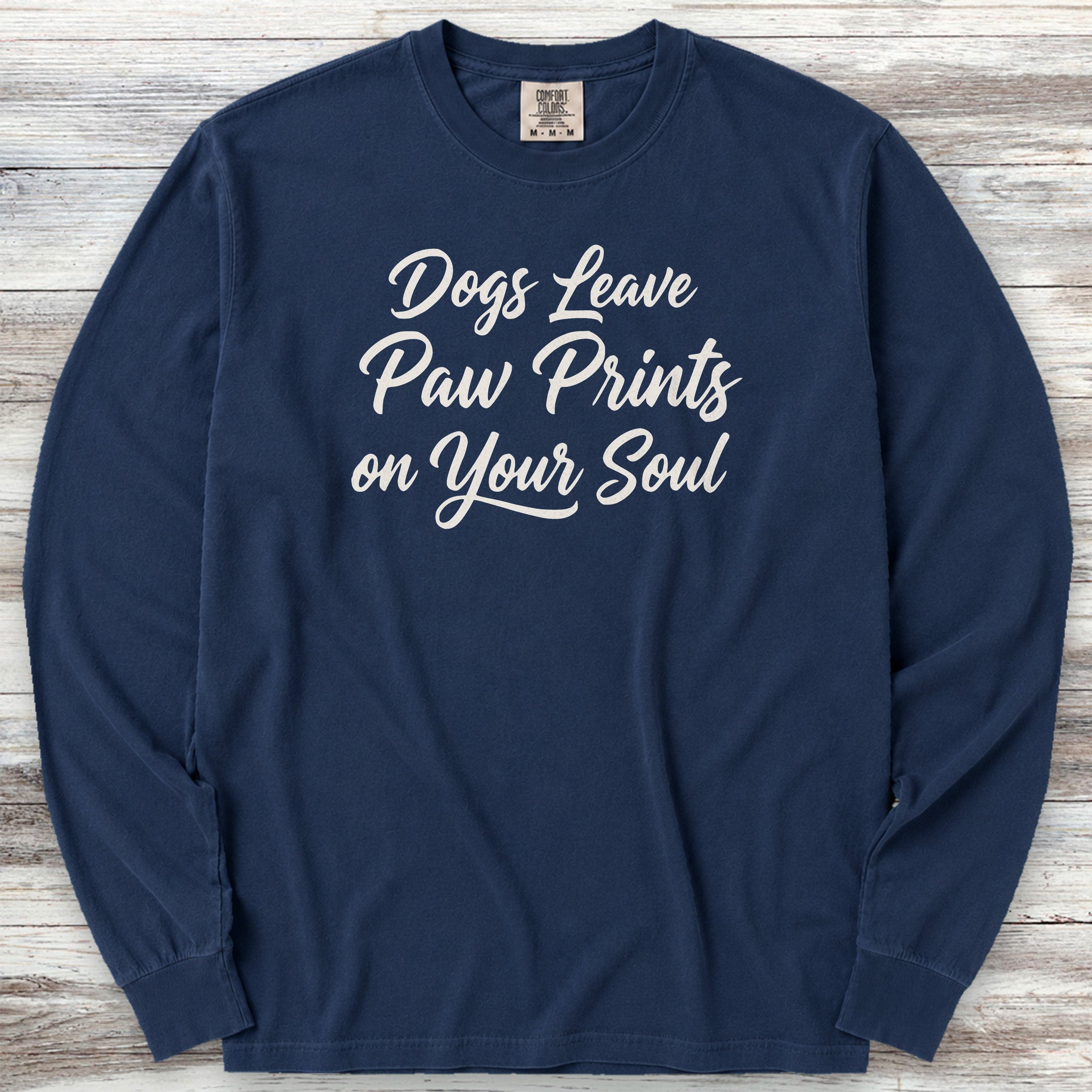 Paw Prints on Your Soul Long Sleeve Tee - True Navy