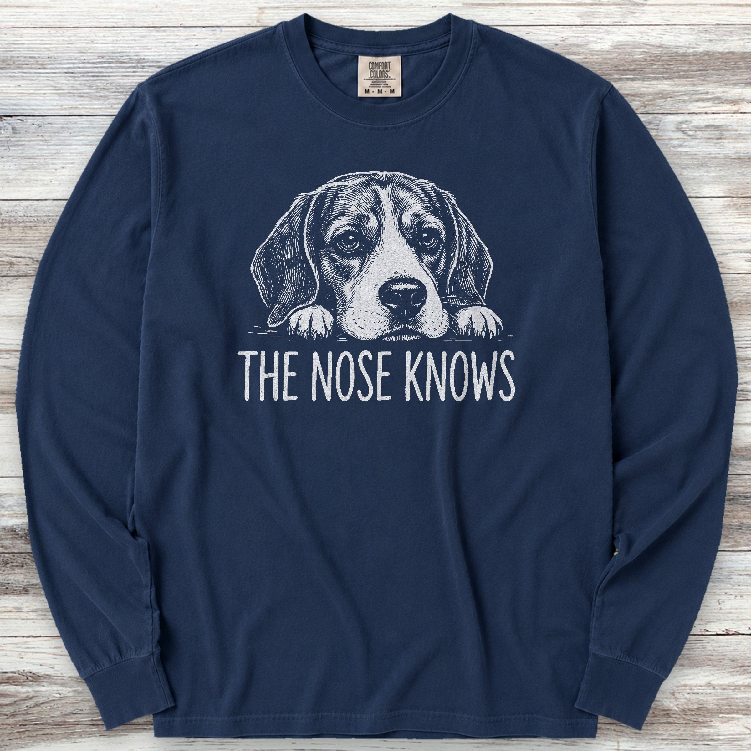 Beagle Nose Knows Long Sleeve Tee - True Navy