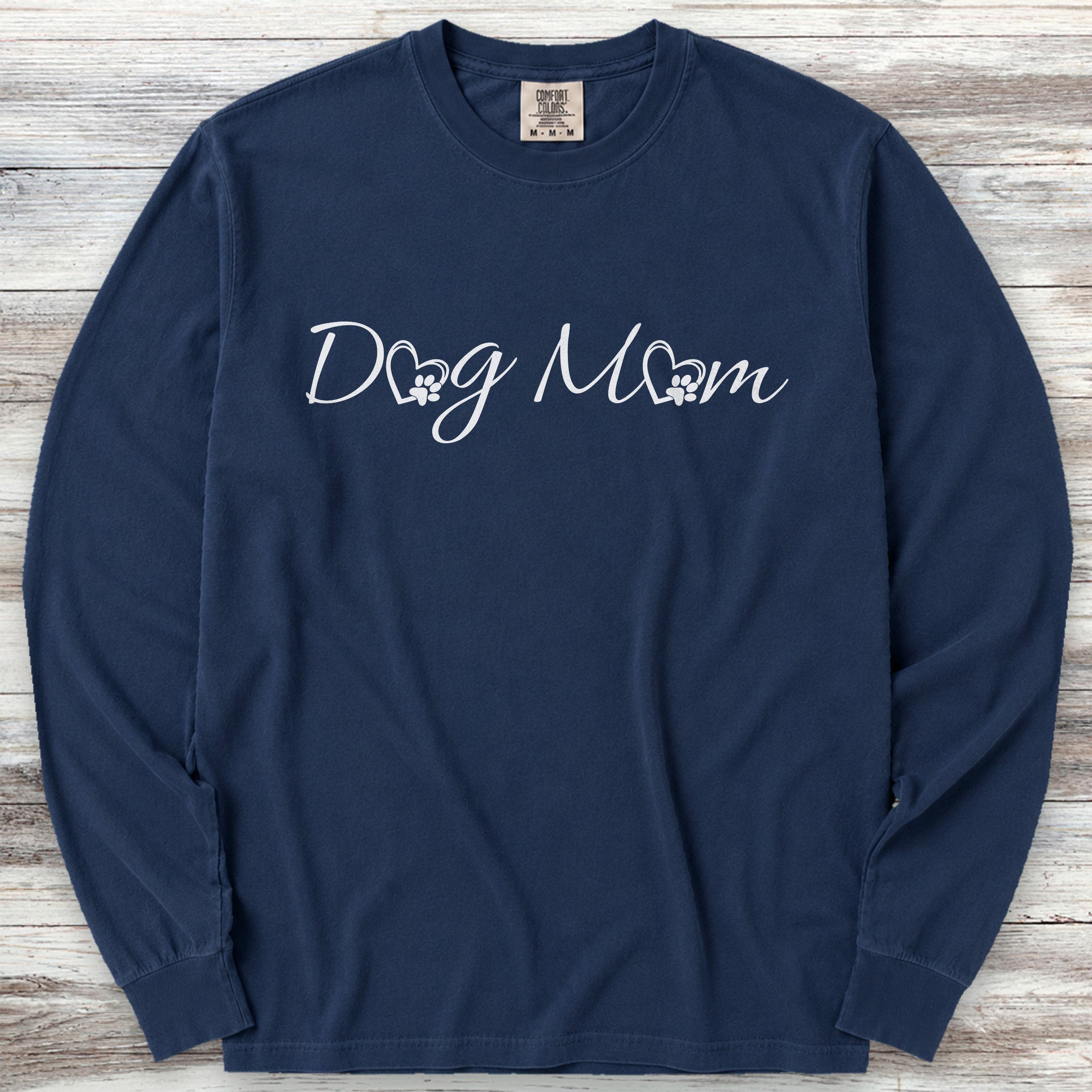 Dog Mom Love Long Sleeve Tee - True Navy