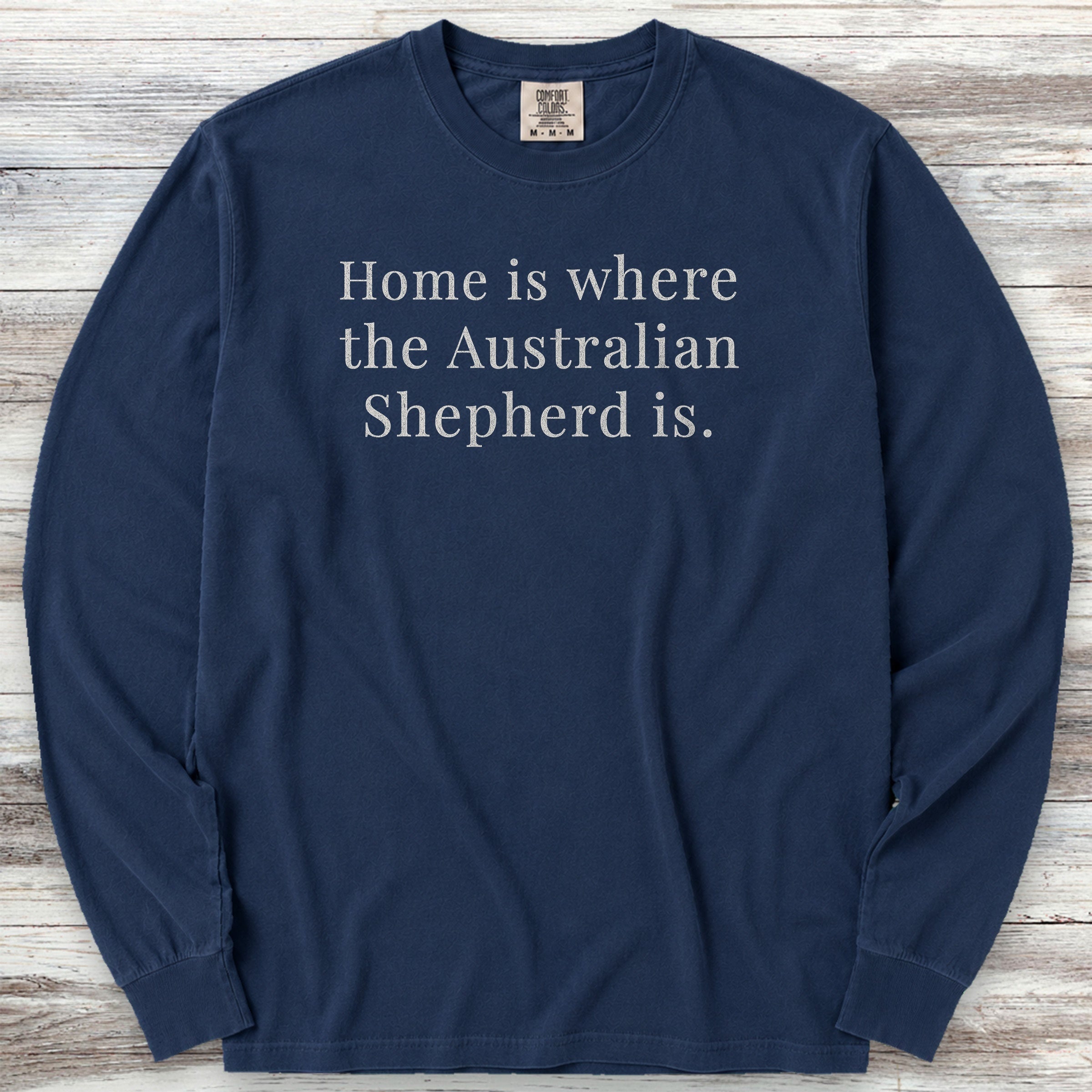 Australian Shepherd Home Long Sleeve Tee - True Navy
