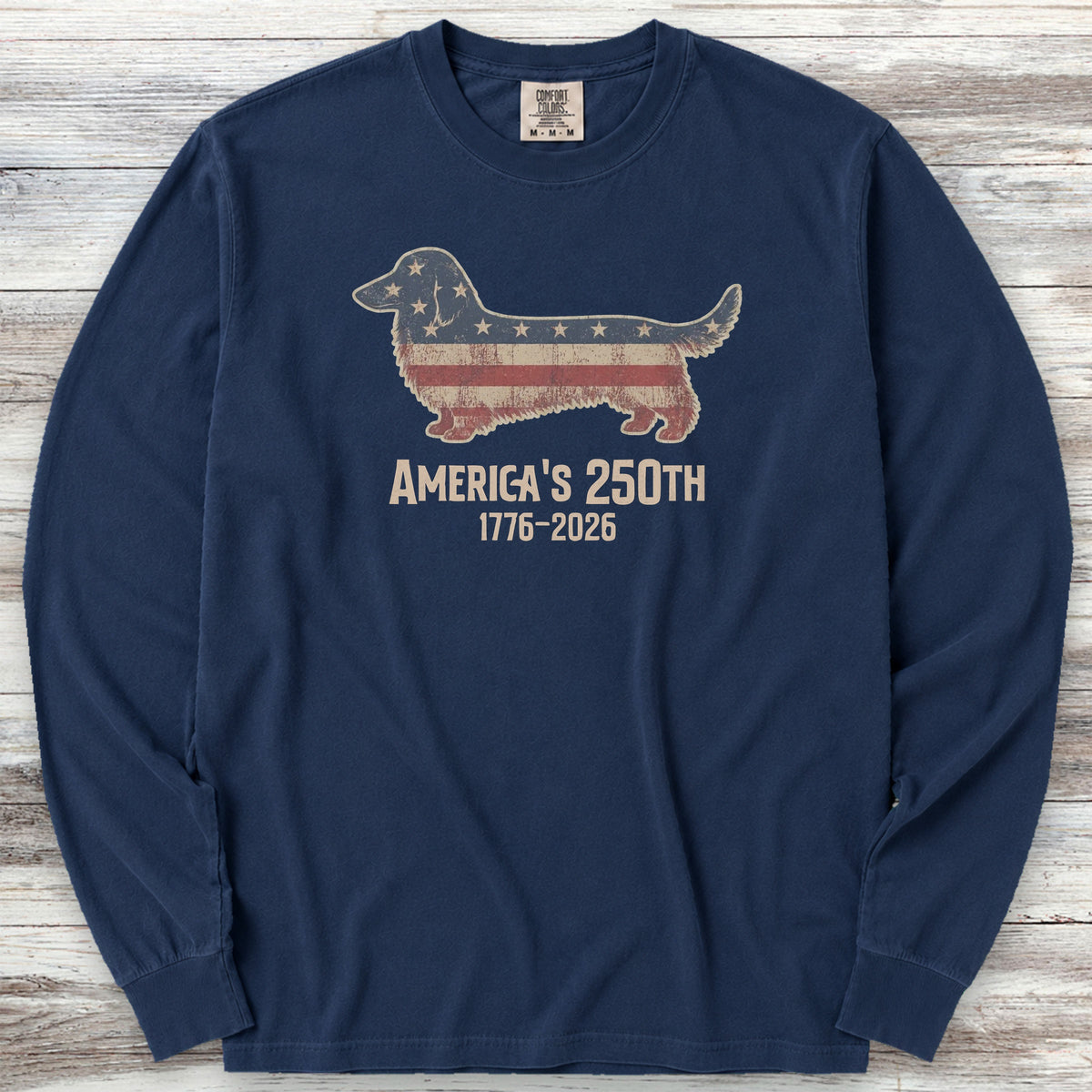 Dachshund 250 Long Sleeve Tee - True Navy