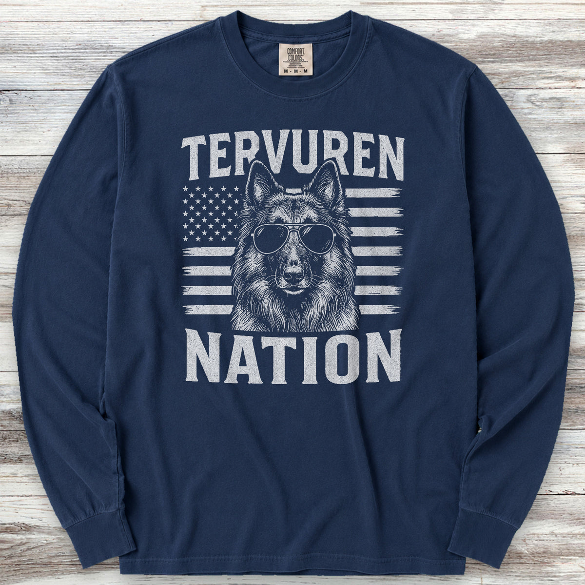 Belgian Tervuren Nation Long Sleeve Tee - True Navy