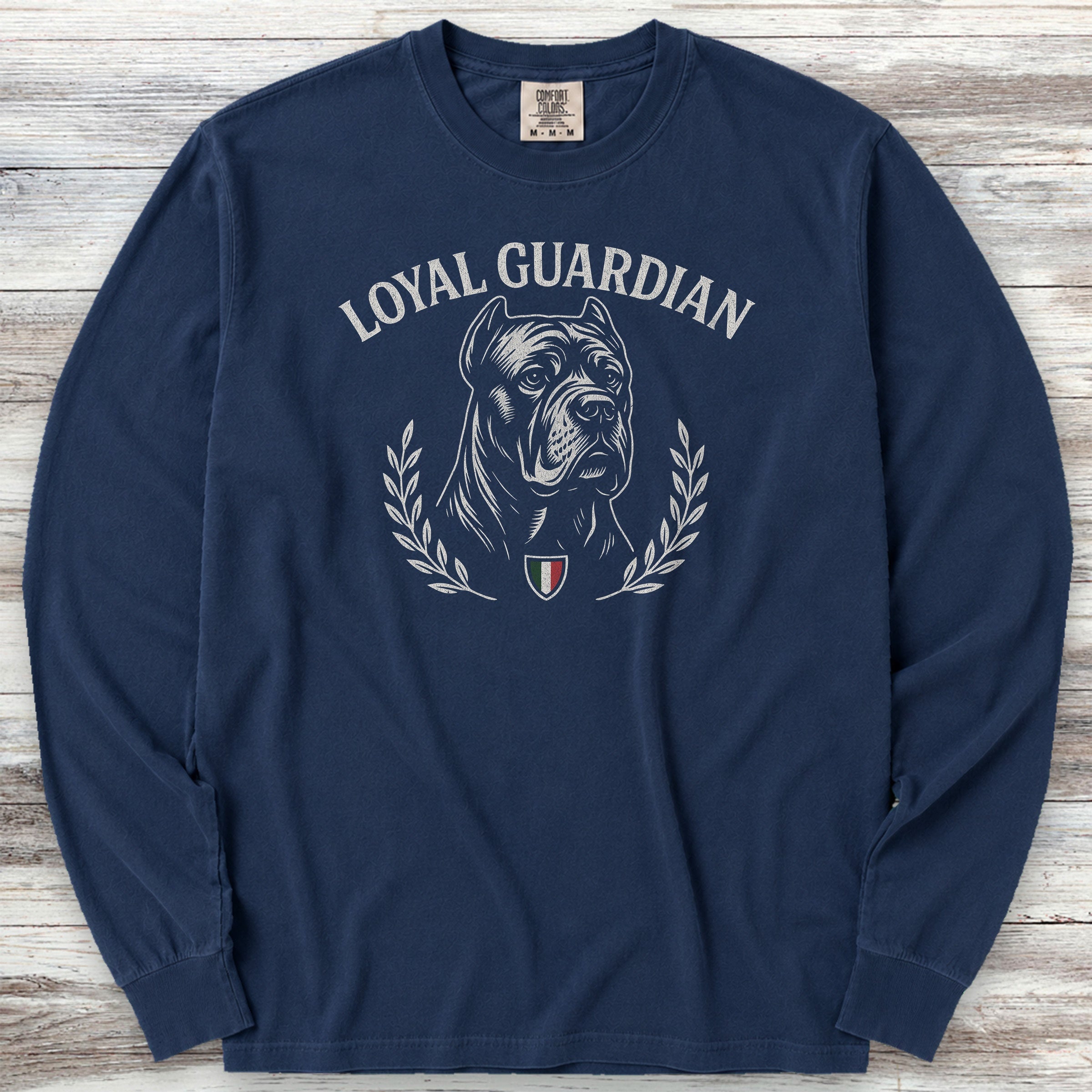 Cane Corso Guardian Crest Long Sleeve Tee - True Navy