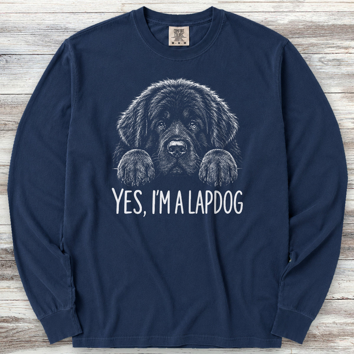 Newfoundland Lap Dog Long Sleeve Tee - True Navy