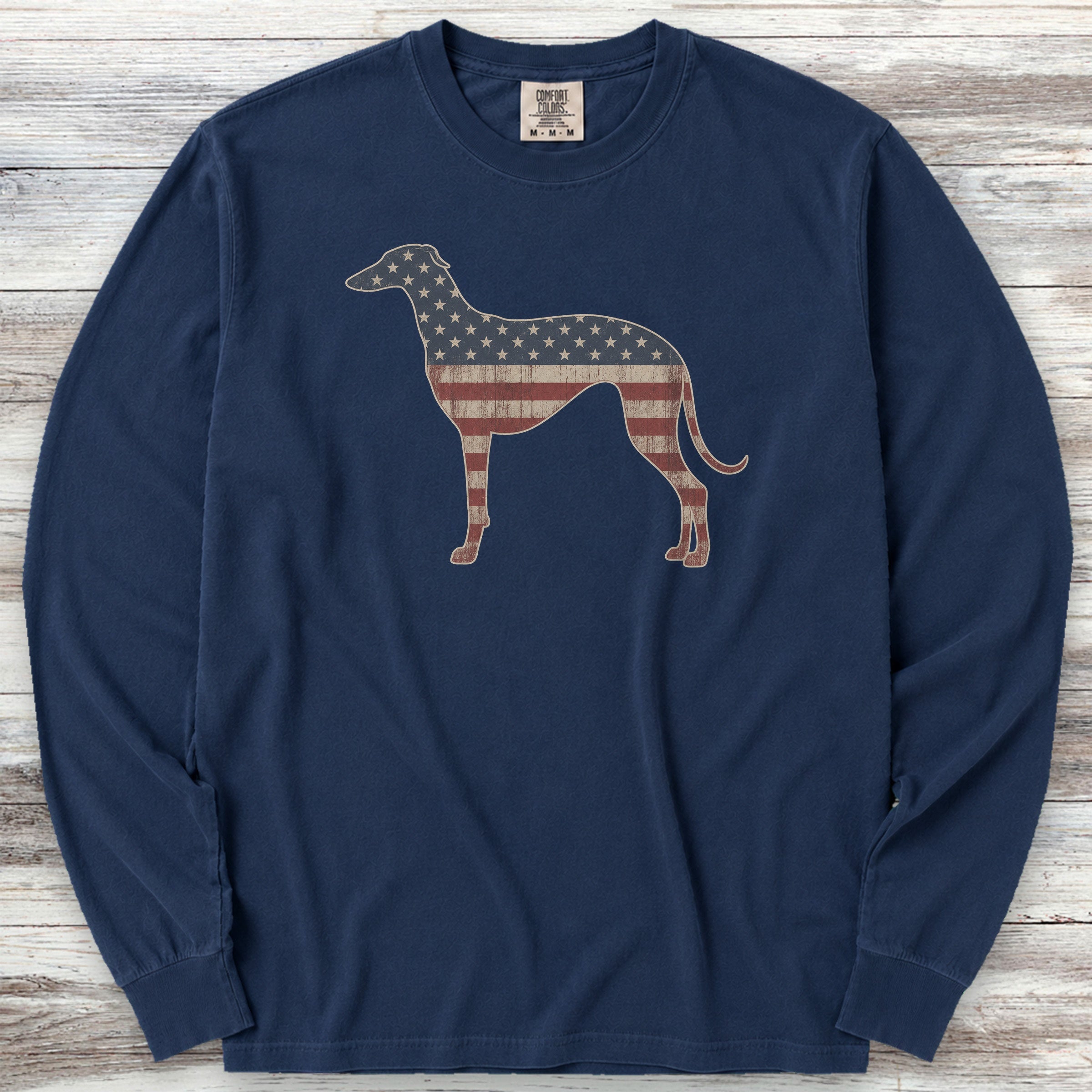 Greyhound Vintage USA Long Sleeve Tee - True Navy